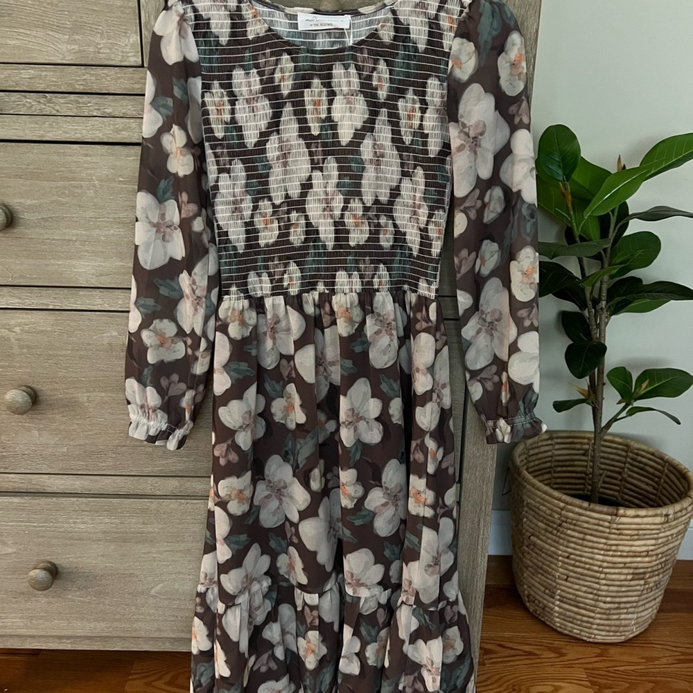 Long sleeve Floral midi/maxi dress - XS